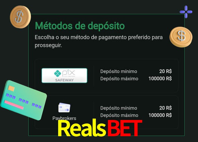 O cassino Realsbet oferece uma grande variedade de métodos de pagamento